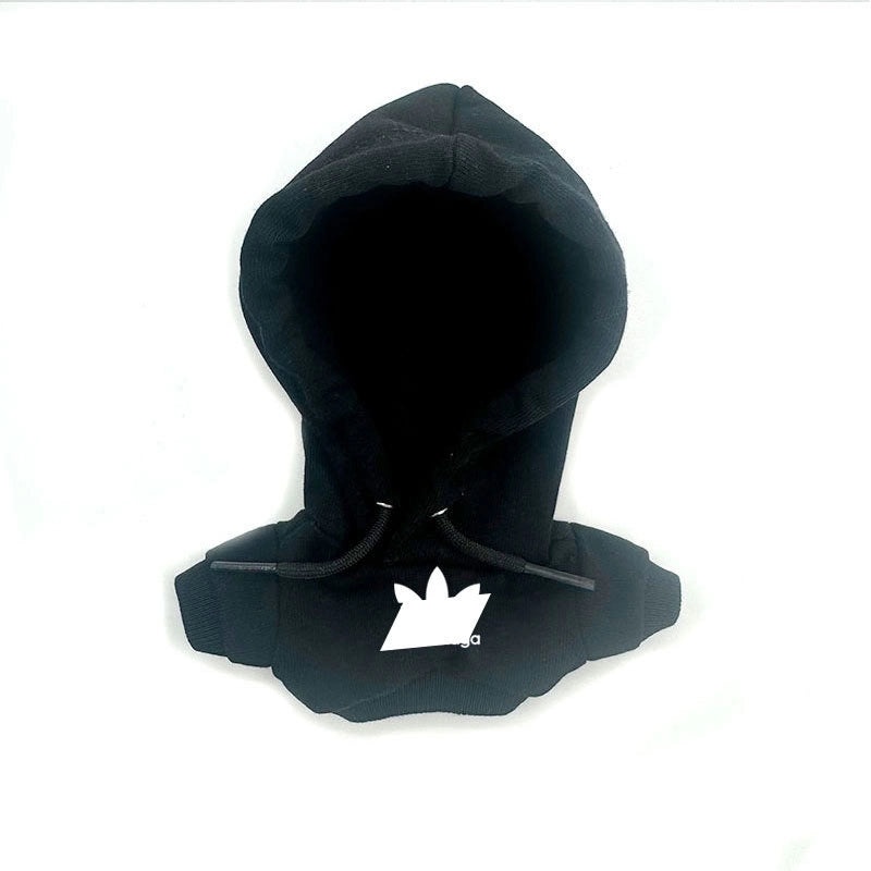 Rab Cloth Labubuu 17cm Handmade Cotton Doll with Fashion Logo Hoodie Black | Fashion Accessories