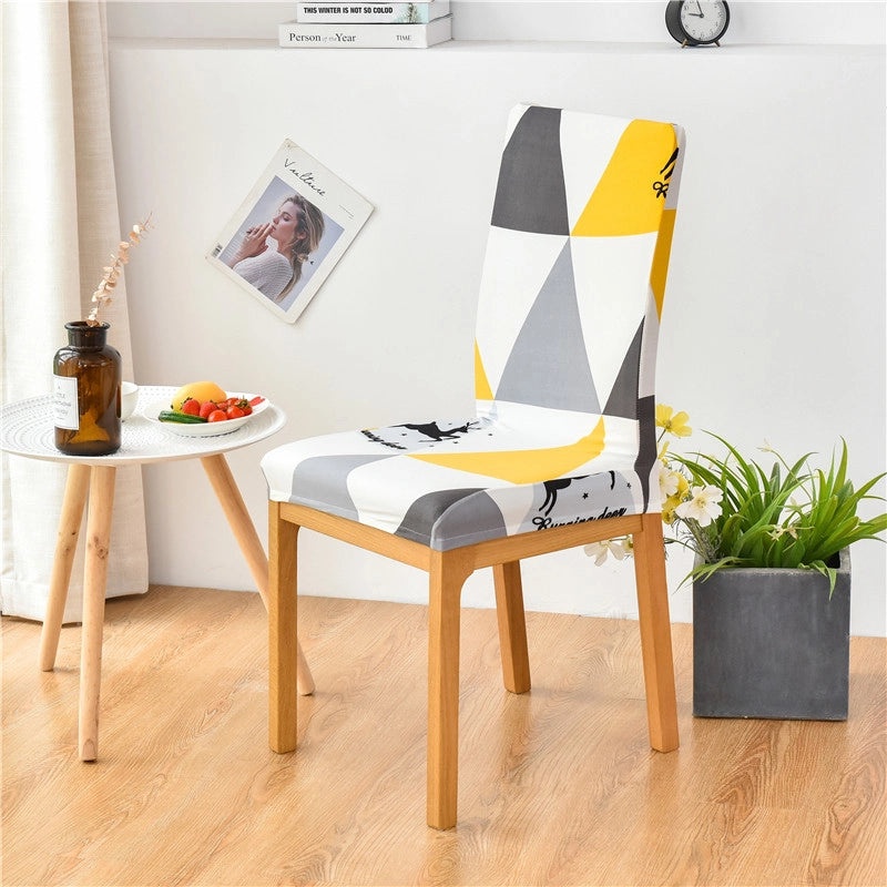 Minimalist Geometric Polyester Chair Cover for Casual Elegant Decor | Home Decor & Furniture Accessories