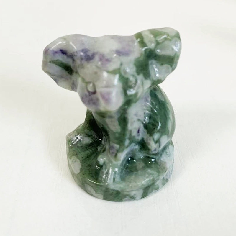 Adorable Koala Figurine with Natural Stone and Crystal Details|Home Decor Ornaments