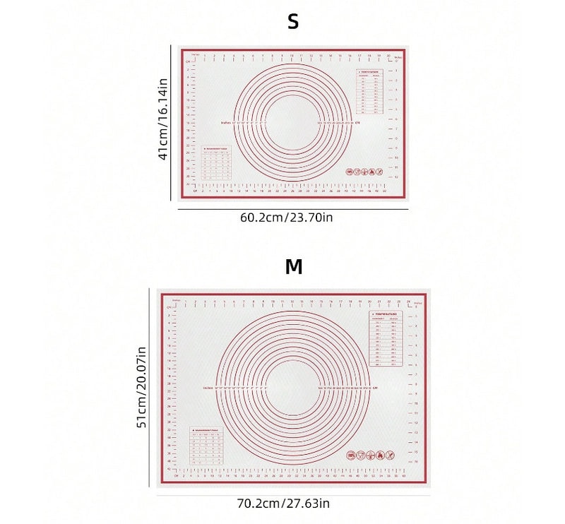 Extra Large Silicone Baking Mat 45x60cm Thickened Kneading Pad with Measurement Scale | Kitchen Tools & Gadgets