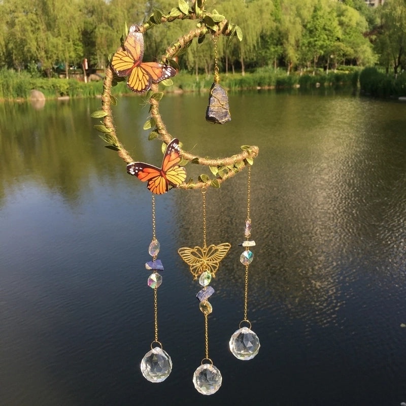 Moonlit Pastoral Crystal Wind Chime | Outdoor Decor