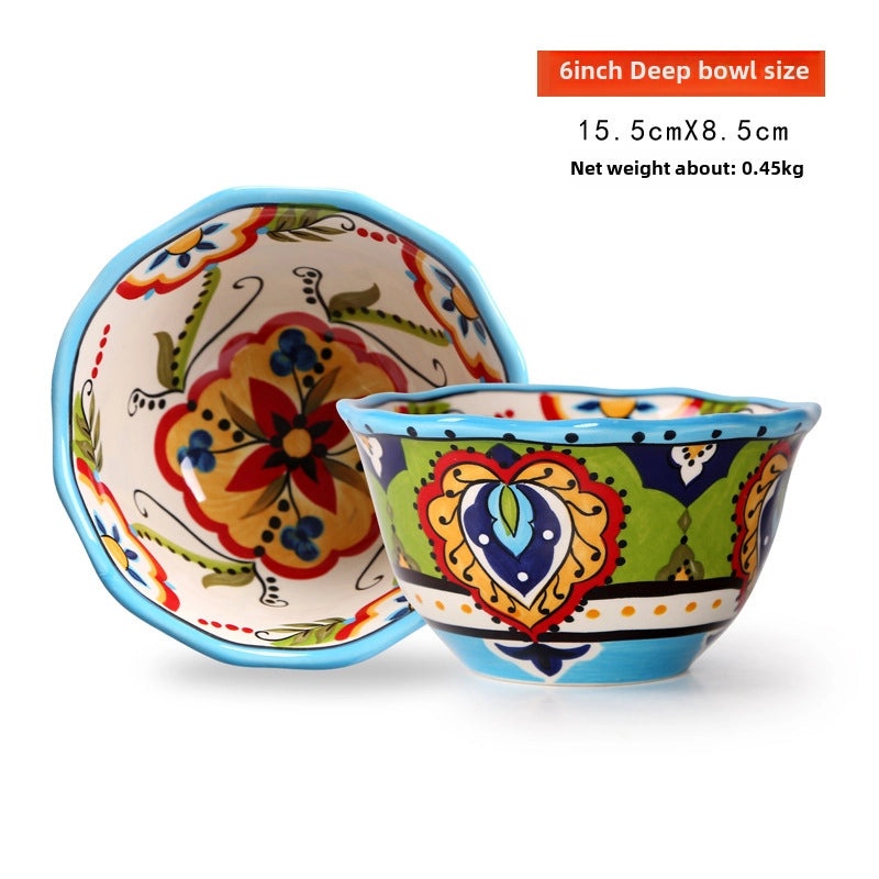 Creative Hand-painted Irregular Ceramic Plate Set | Home & Kitchen Tableware