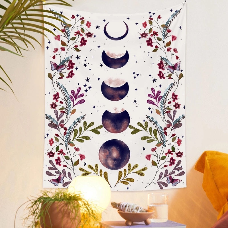 Bohemian Moon Phase Wall Hanging Tapestry | Home Decor