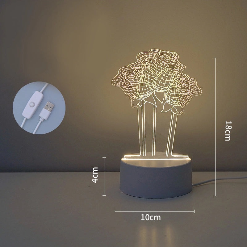 Creative LED Atmosphere Night Light Kids Gift 3D Table Lamp with Custom Logo Lettering|Home Decor & Lighting