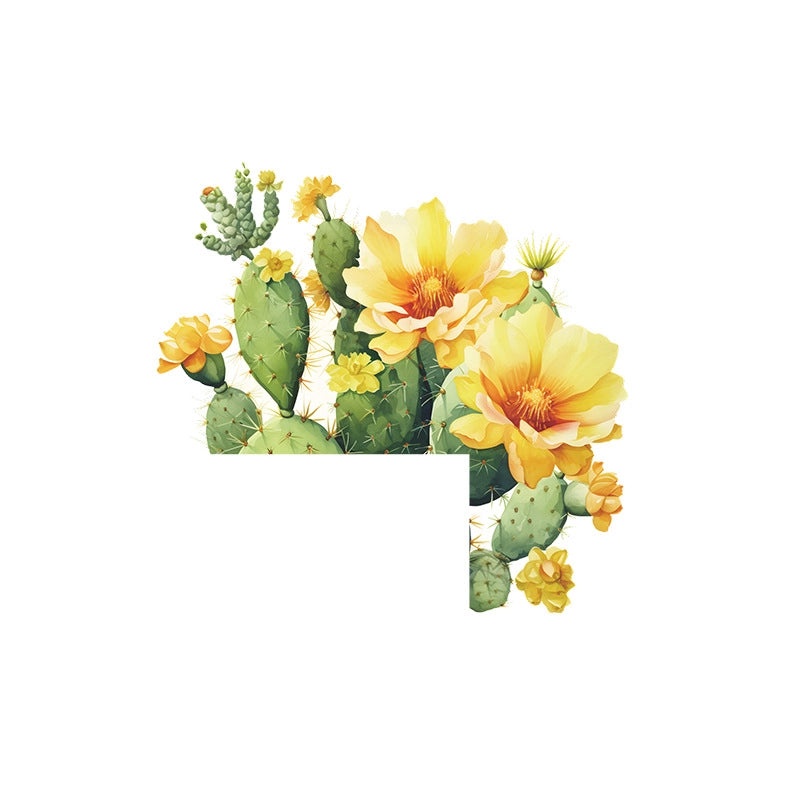 Romantic Tropical Flower Cactus Wall Stickers for Kids Room Decoration|Home Decor