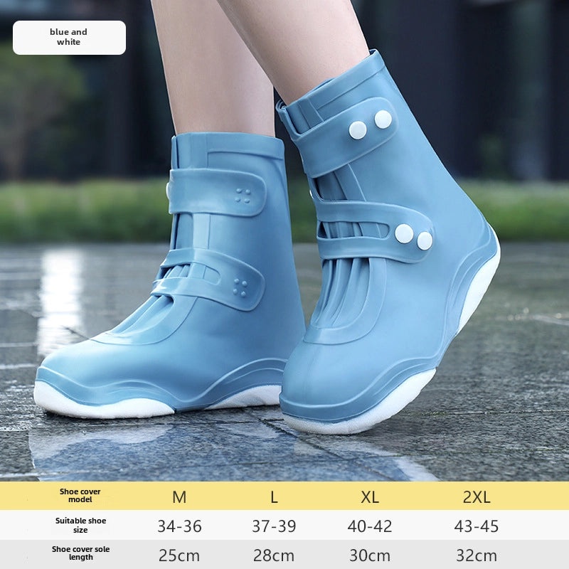 Women's Waterproof Silicone Rain Shoe Covers Anti-Slip Thickened Rain Boots for Adults and Kids|Rain Footwear