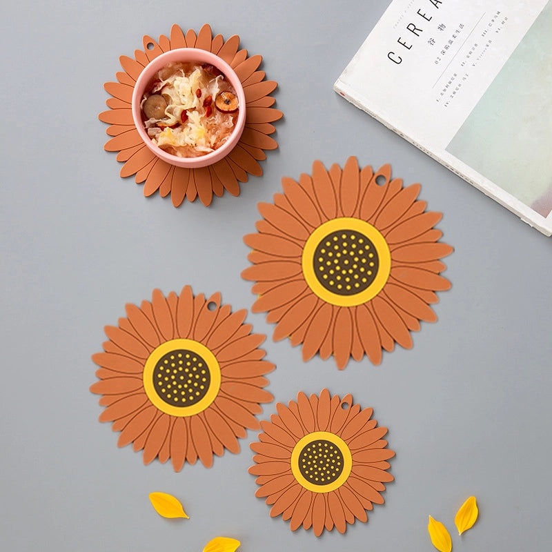 Sunflower Sakura Pizza Design PVC Placemat Durable Decorative Table Mat|Home & Kitchen Tableware