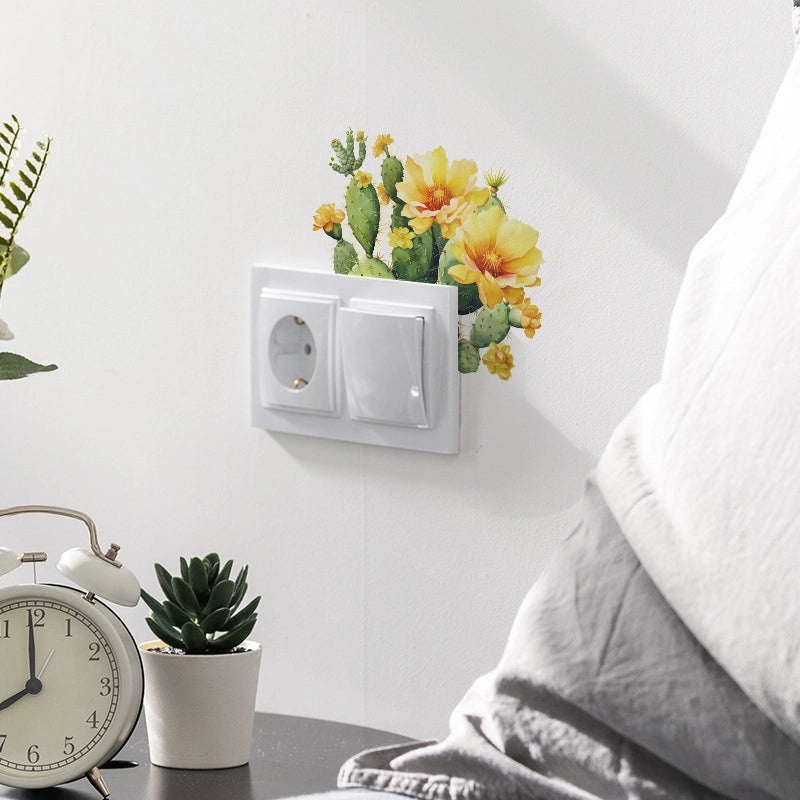 Romantic Tropical Flower Cactus Wall Stickers for Kids Room Decoration|Home Decor