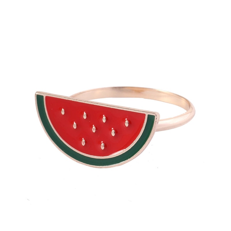 Cartoon Cherry Banana Alloy Napkin Ring for Casual Elegant Table Setting | Home Decor Tableware