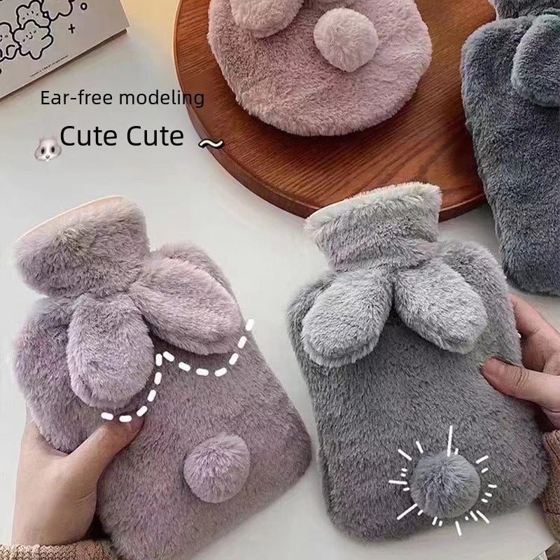 Korean Style Large Plush Rabbit Hot Water Bag PVC Injection Warm Hand Compress Hot Sale|Home & Living/Heating Pads & Compresses