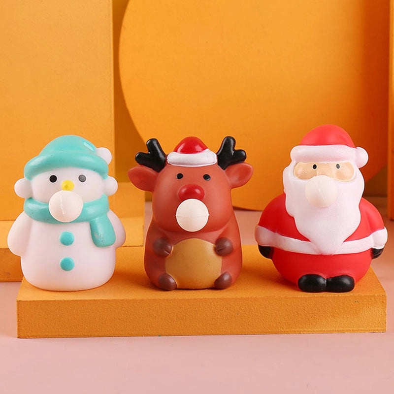 Christmas Squishy Animal Toys Santa Claus Snowman Soft PVC TPR Stress Relief Gifts|Squishy Toys & Stress Relief