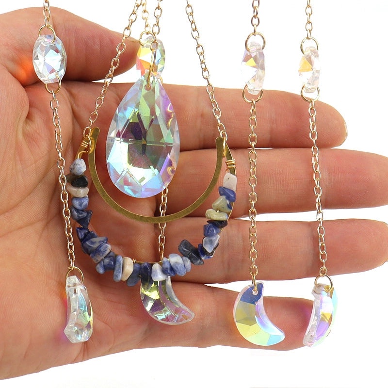 Geometric Agate Suncatcher Wall Hanging Minimalist Decor | Home Decor & Wall Art