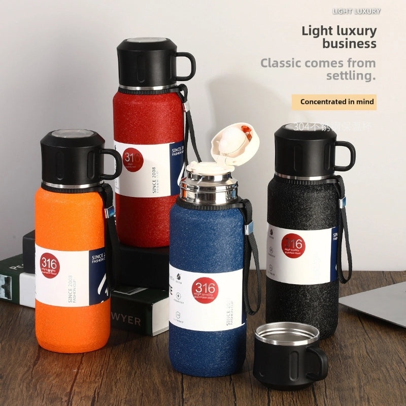 Large Capacity Stainless Steel Thermos Cup for Men and Women | Outdoor Sports Insulated Tea Kettle | Drinkware