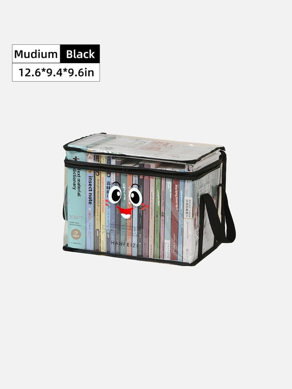 Transparent Foldable Book Storage Box for Student Dormitory Classroom | Home Storage & Organization