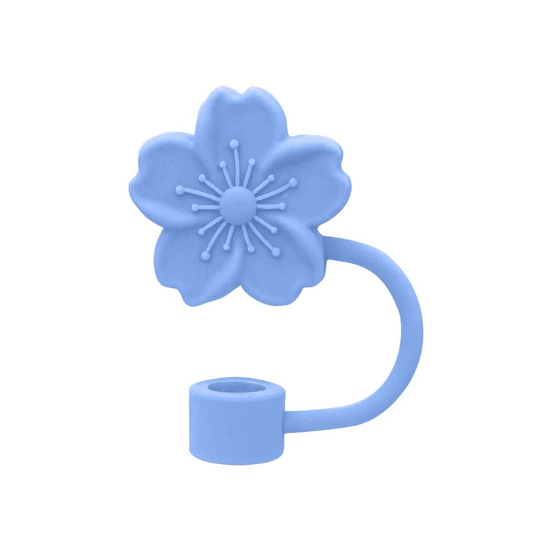 Elegant Floral Silicone Straw Cap for Cups | Drinkware Accessories