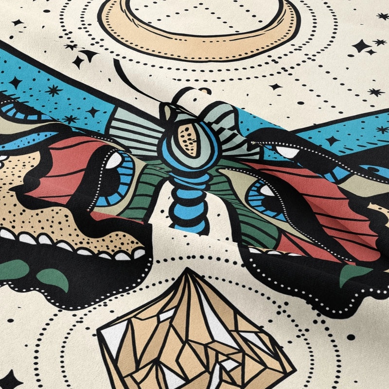 Vintage Moon Flower Butterfly Soft Polyester Plush Tapestry|Home Decor Wall Hangings