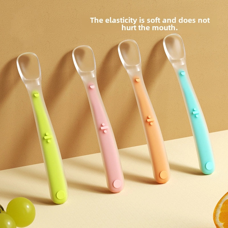 Silicone Baby Feeding Spoon Soft Infant Supplement Food Spoon Water Spoon Toddler Tableware Training Utensil|Baby Feeding Accessories