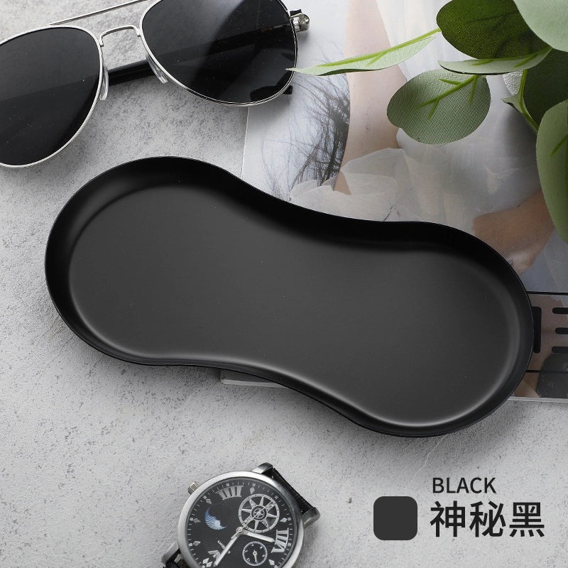 Glasses Shaped Stainless Steel Jewelry and Cosmetic Tray for Bedroom Home Use | Home Decor & Storage
