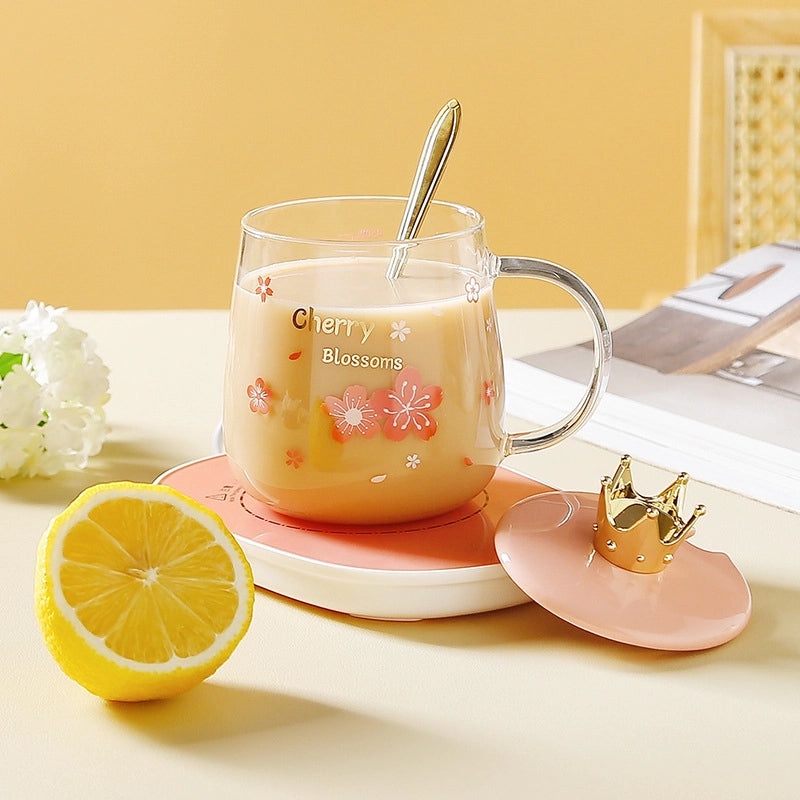 Floral Pattern Glass Water Bottles Set of 1 | Drinkware & Bottles