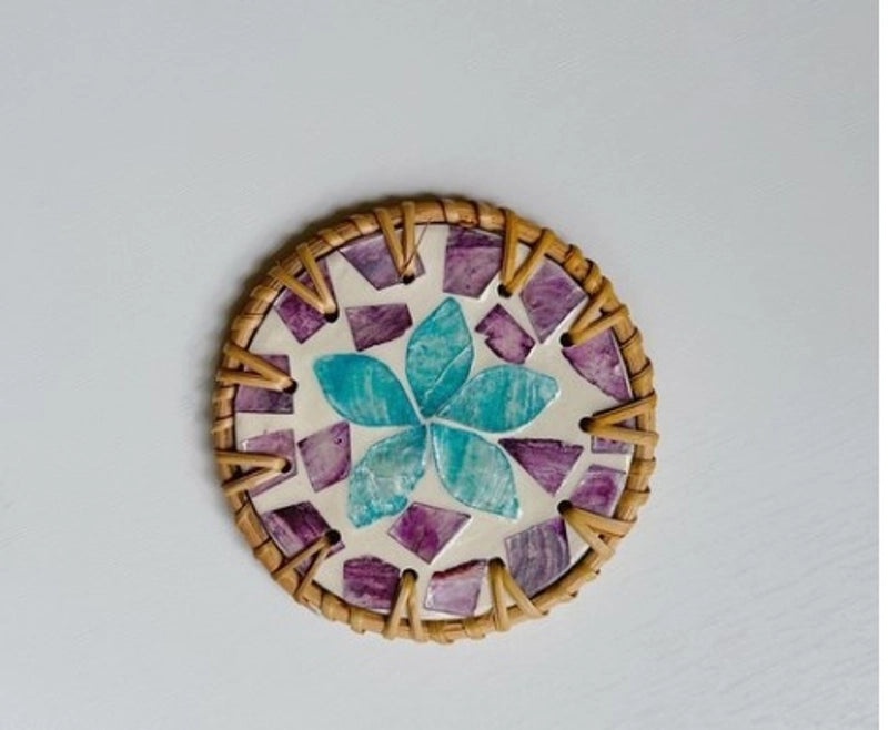 Retro Floral Wooden Placemat Single Piece | Home & Kitchen Tableware