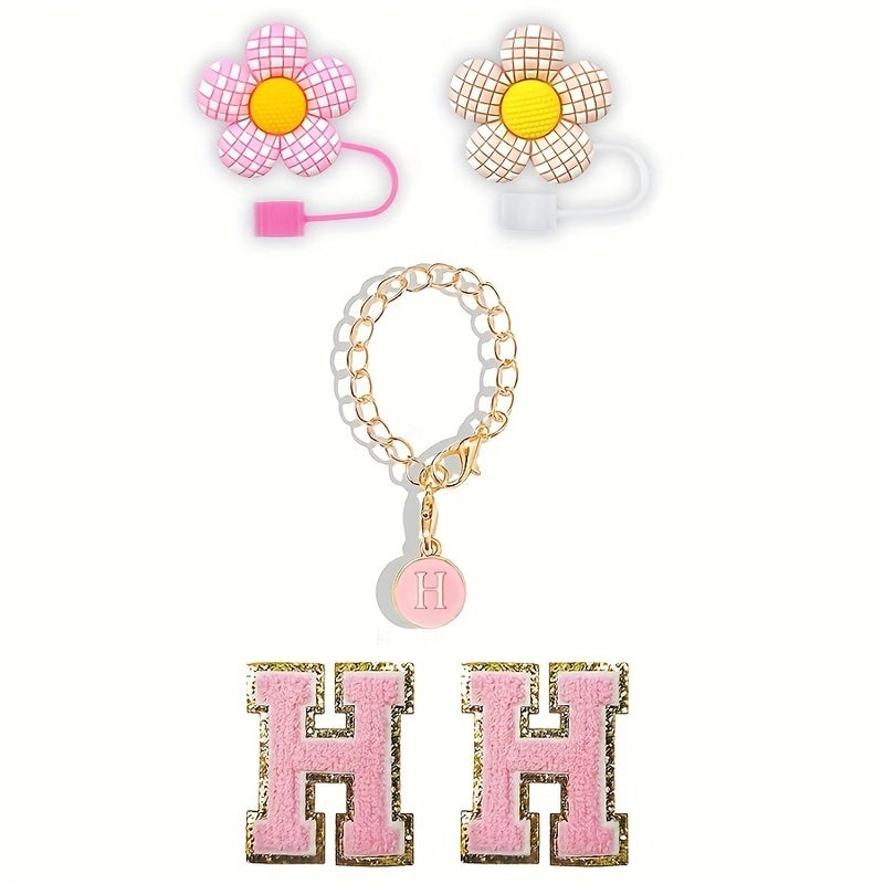 Embroidered Floral Letter Straw Cap for Casual Elegant Style|Fashion Accessories Hats & Caps