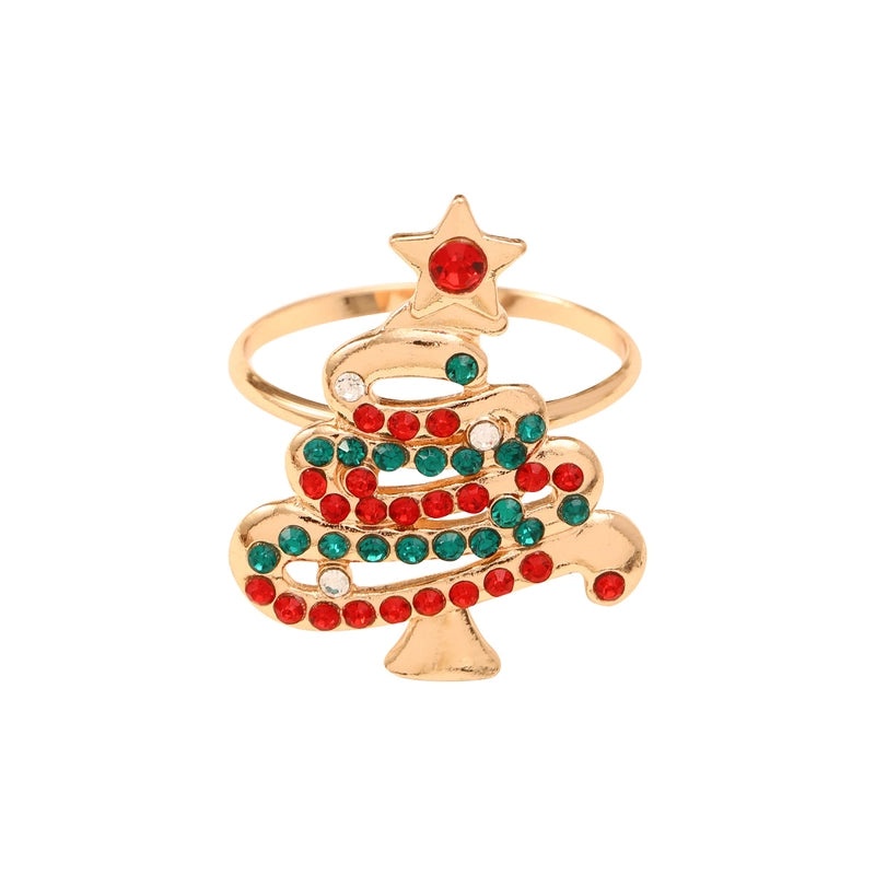 Elegant Christmas Tree Alloy Napkin Ring for Holiday Dining | Holiday Tableware