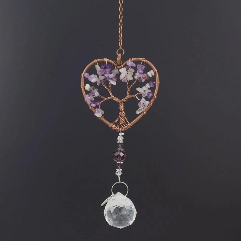 Natural Crushed Stone Heart Crystal Pendant Charm | Jewelry & Accessories