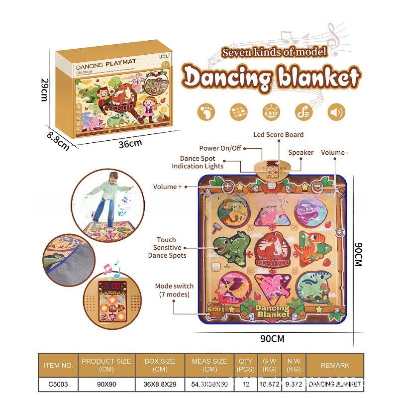 Children's Interactive Dance Mat with Music Pedals Multi-Function Fitness and Educational Play Toy | Early Education Toys