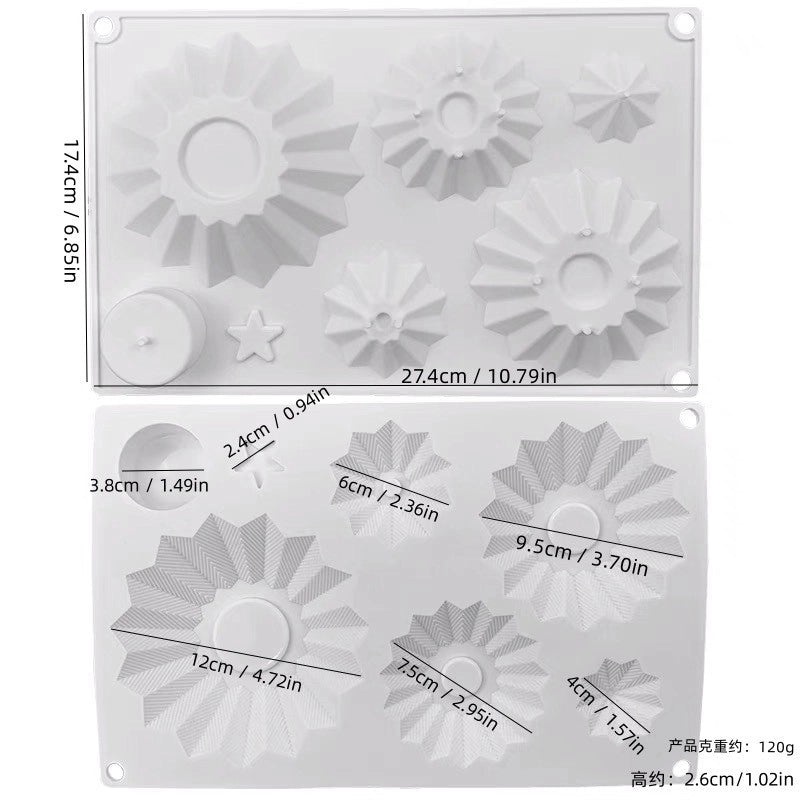 Geometric Heart Shaped Rose Silicone Mold for Kitchen Baking and Crafts | Kitchen Tools & Gadgets