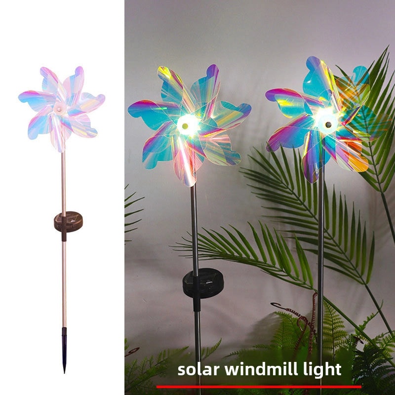Solar Rotating Windmill Floor Lamp LED Garden Light Outdoor Decorative Lawn Landscape Lamp|Outdoor Garden Lighting