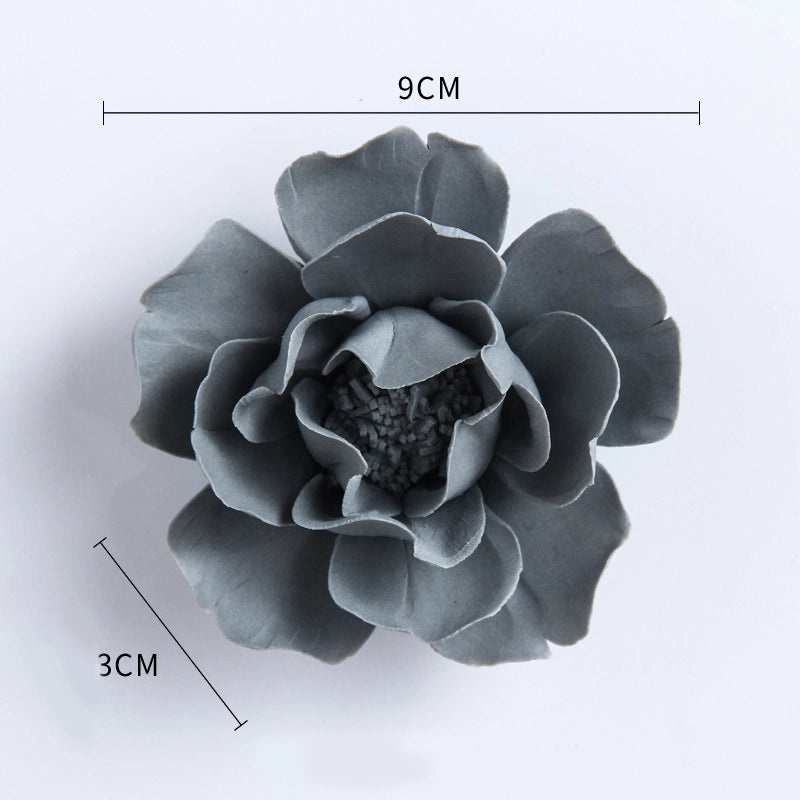 3D Ceramic Flower Wall Pendant for Living Room Bedroom TV Background | Home Decor Wall Art