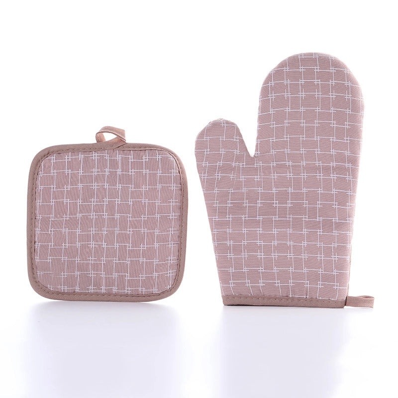 Cotton Plaid Heat Resistant Gloves for Kitchen Use|Kitchen & Dining Accessories