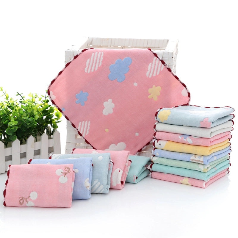 Adorable Cartoon Cotton Baby Burp Cloths Soft Absorbent Accessories for Newborns|Baby Accessories