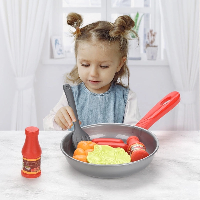 Kids Kitchen Playset Pretend Food Vegetable Pot and Spatula Toys PE PP Plastic | Educational Toys & Role Play
