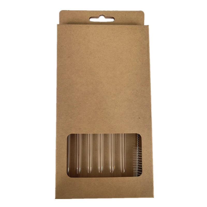 Neutral Transparent Borosilicate Glass Straws Set|Drinkware & Accessories