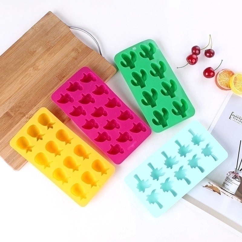 Adorable Cactus Coconut Palm Pineapple Silicone Ice Mold Tray|Kitchen & Dining Accessories
