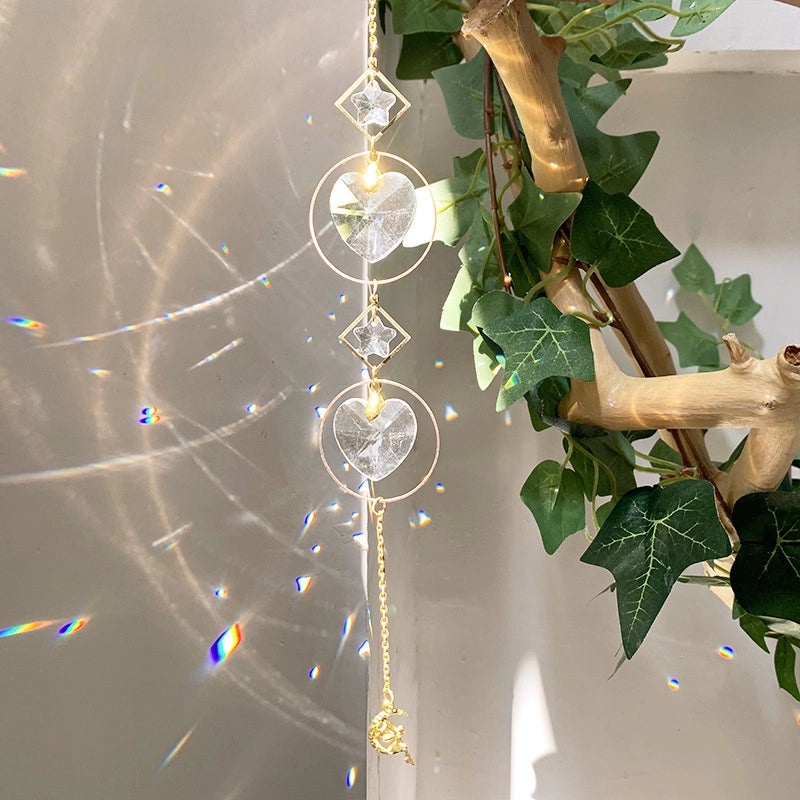 Geometric Moon Crystal Pendant Minimalist Wall Decor|Home Decor