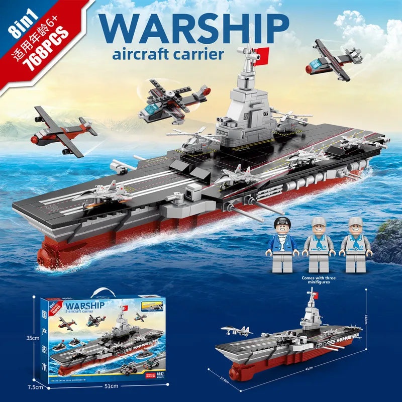 Lele Brothers No.003 Fujian Military Aircraft Carrier Building Blocks Toy for Boys | Toys & Games - Building Sets