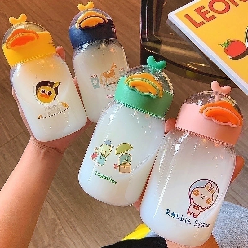 Adorable Duck Design Portable Small Plastic Straw Cup | Drinkware & Travel Cups