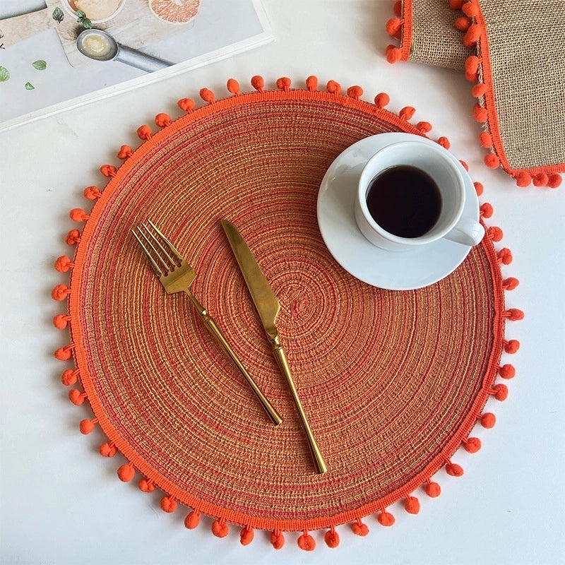 Stylish Solid Color Cotton Yarn Placemat Single Piece|Home & Kitchen Table Linens