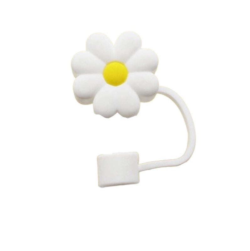 Floral PVC Straw Decorative Lid 1 Piece | Drink Accessories