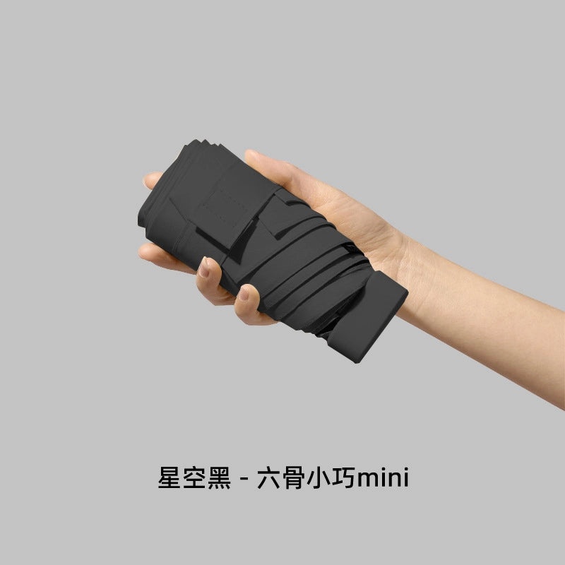 Compact Five-Fold UV Sunscreen Mini Umbrella for Women | Sun Protection & Rain Use | Portable Thickened Flat Umbrella | Women's Accessories