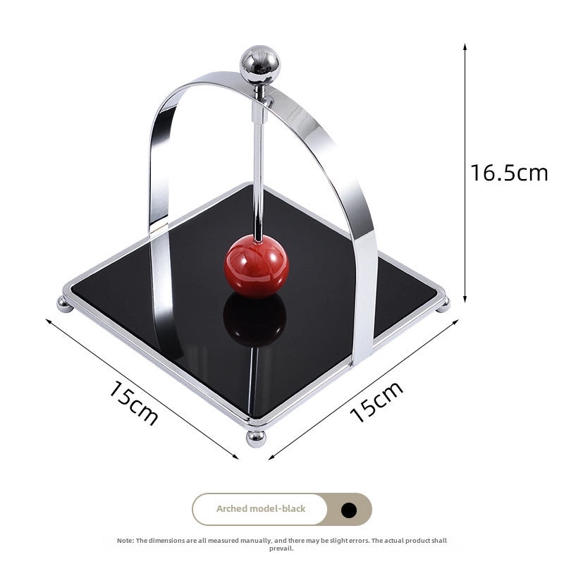 Ancient Chinese Style Cream Square Tissue Holder with Decorative Ball | Home Decor & Accessories