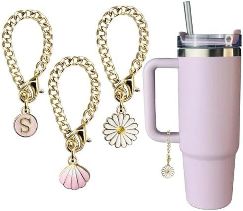 Stylish Letter Flower Shell Metal Keychain Pendant | Accessories & Keychains