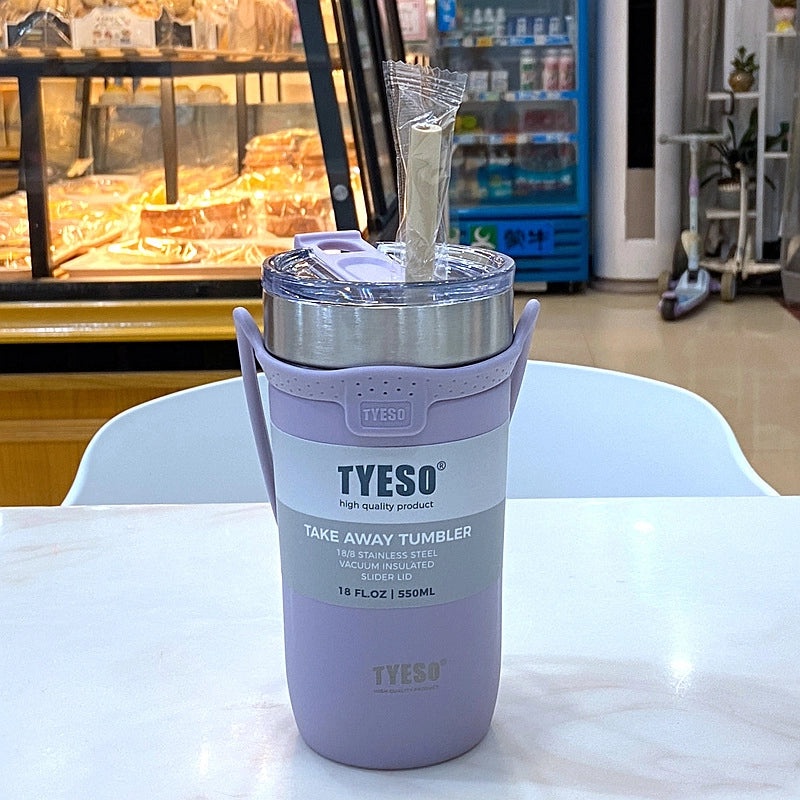 Portable Stainless Steel Vacuum Insulated Coffee Cup with Rope Handle for Outdoor, Car Use | Travel Mugs & Tumblers