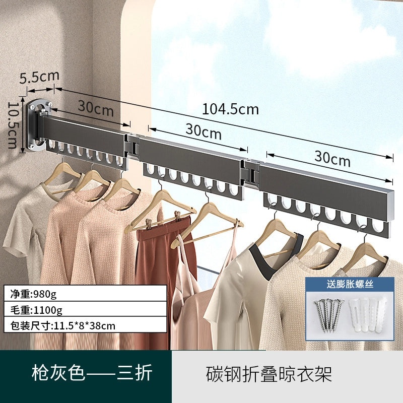 Invisible Retractable Folding Clothes Hanger for Outdoor Balcony Window | Home & Garden Accessories