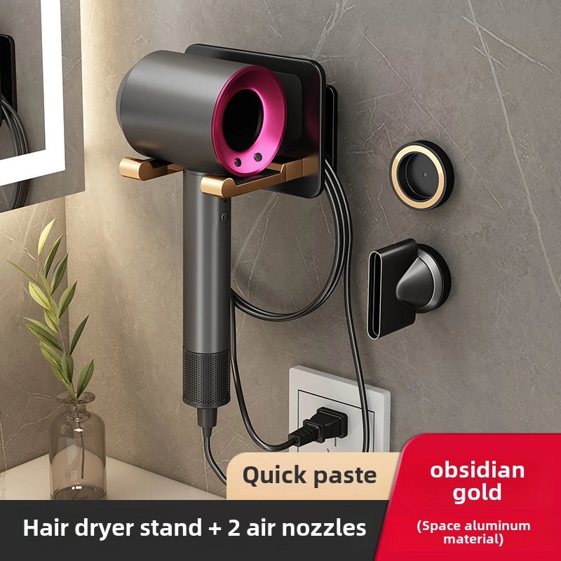 Punch-free Wall Mount Hair Dryer Holder Organizer|Bathroom Accessories Storage Rack