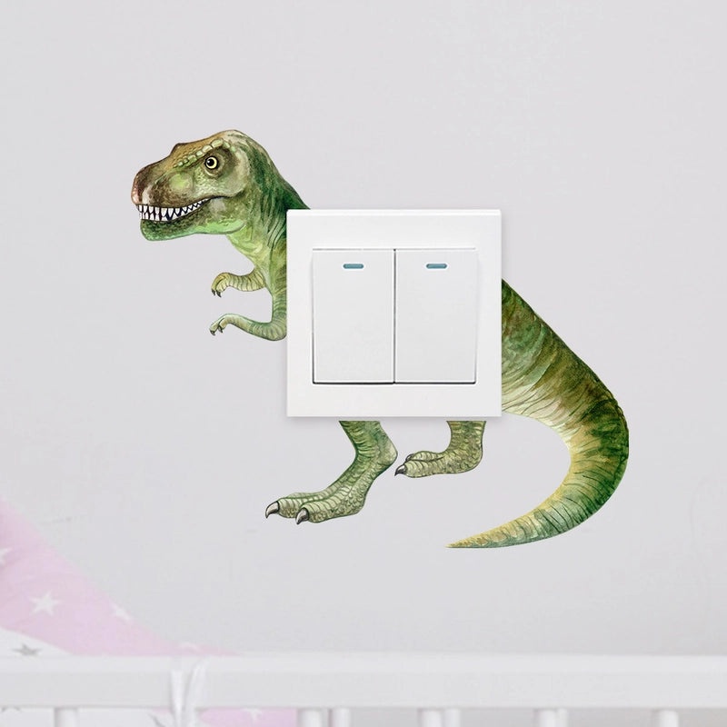 Adorable Dinosaur PVC Switch Wall Decal for Kids Room Decor|Kids Room Wall Decals