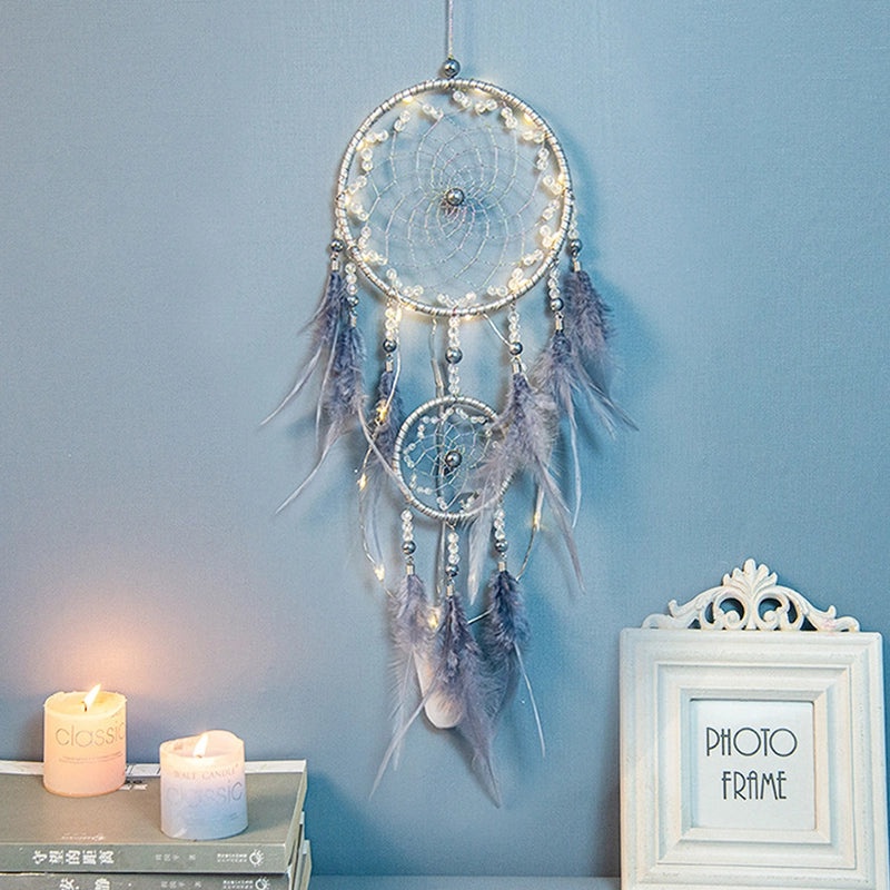 Minimalist Feather Wood Dreamcatcher Decorative Wall Hanging ABS Artificial Fluff | Home Decor