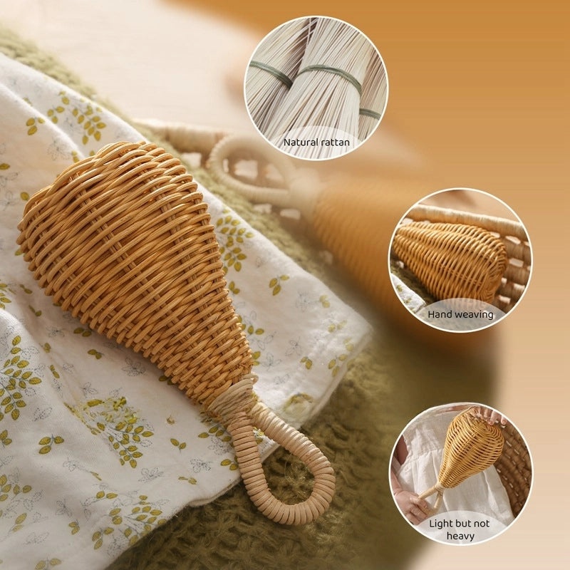 Hand-woven Pear-shaped Rattan Baby Rattles | Baby Toys & Educational Gifts